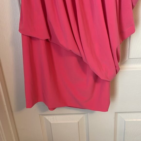 Jovani pink one shoulder dress with heavy beading and chains size 4 - Picture 3 of 9
